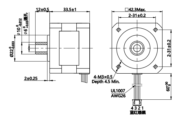 Dual Shaft Nema17 Nema 23 Nema34  Hollow Shaft Stepper Motor Bipolar 1.45 Nm(205.38oz.In) 2.0A For Packaging Machinery