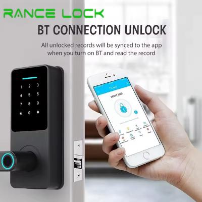Tuya sans clé Tuya Wifi Lock Tuya 35 mm - 60 mm Fermeture d'empreintes digitales Pour l'hôtel