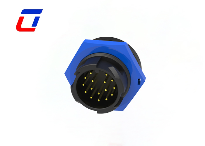 PA66 16 Pin M19 Panel Mount Circular Connector 5A IP67 Waterproof Quick Connector