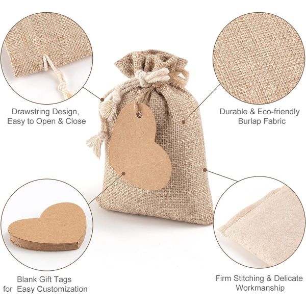 Linen Material Drawstring Gift Bags Jewelry Bags Shockproof