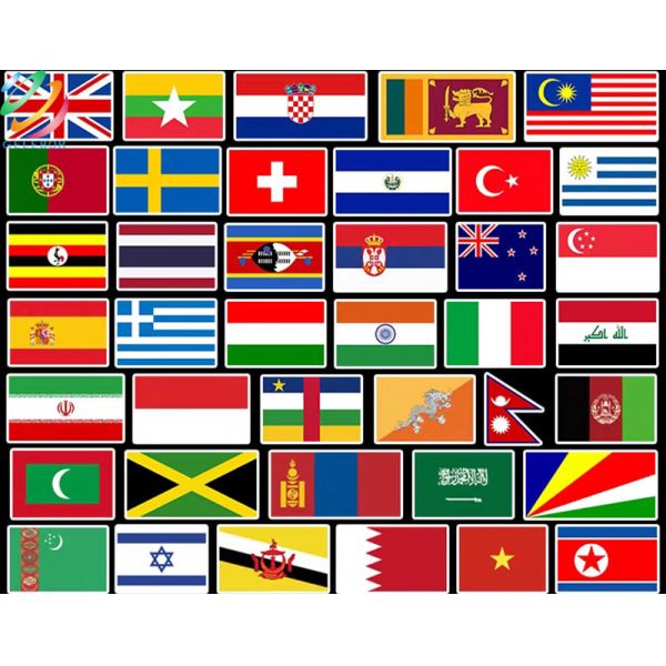 World Countries Flag Patriotic Window Decals Stickers For Notebook Stationery