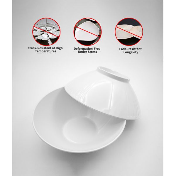 Shatterproof Classic Smooth Commercial Hat-Shaped Bowl for Restaurants & Bistro | FDA Safe Ceramic-Infused Composite Pasta Soup Plate Bowl