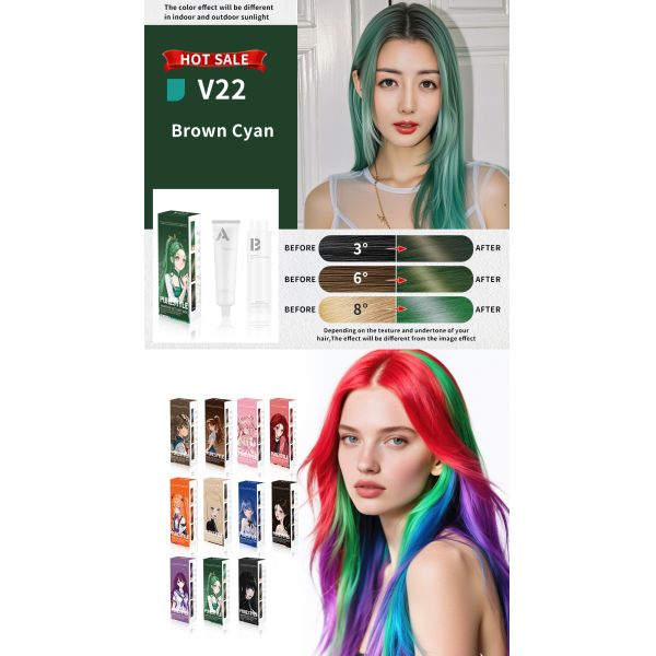 Crème colorante capillaire professionnelle personnalisée pour la maison, permanente, sans ammoniaque