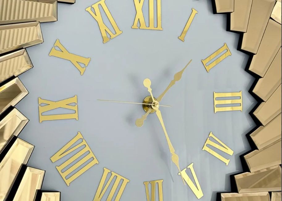 Copper Mirror Wall Clock 50CM Customizable Timepiece for Elegant Living Spaces