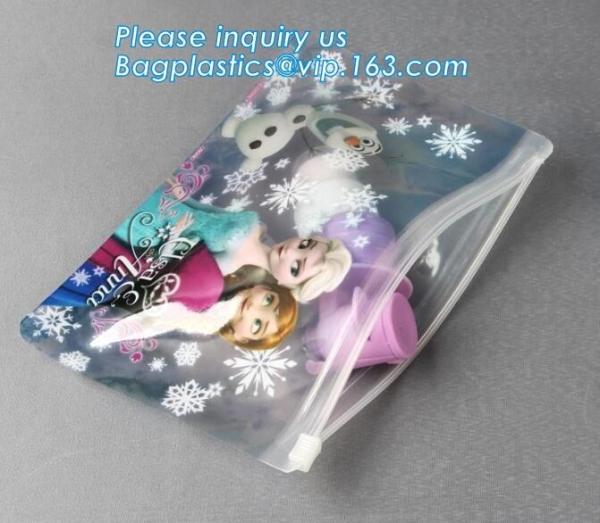 Custom Mini k Bag,Frosted Pvc k Bag, Zipper Slider Frosty Soft Bag Pouch, travel cosmetic makeup slider bag