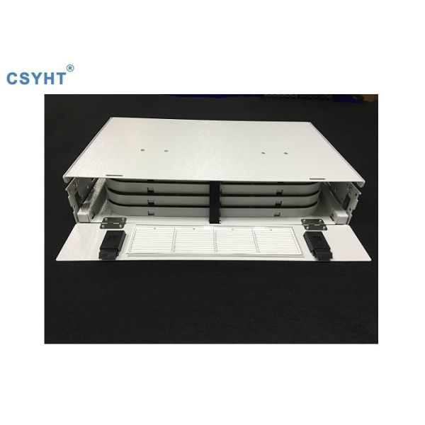FTTB 48 Ports Sliding Cable Patch Panel 19 Inch Cold Rolled Steel