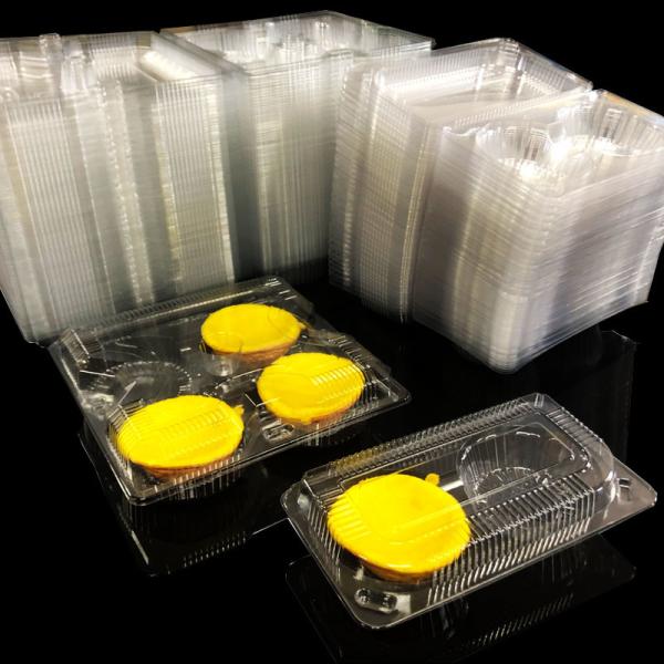 Embalaje de tartas de huevo de cáscara de almeja de PET de calidad alimentaria personalizada 2 paquetes