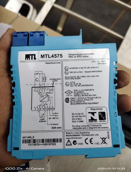 MTL4575 MTL Instruments Proximity Detector Interface Base Guideway Safety Barriers