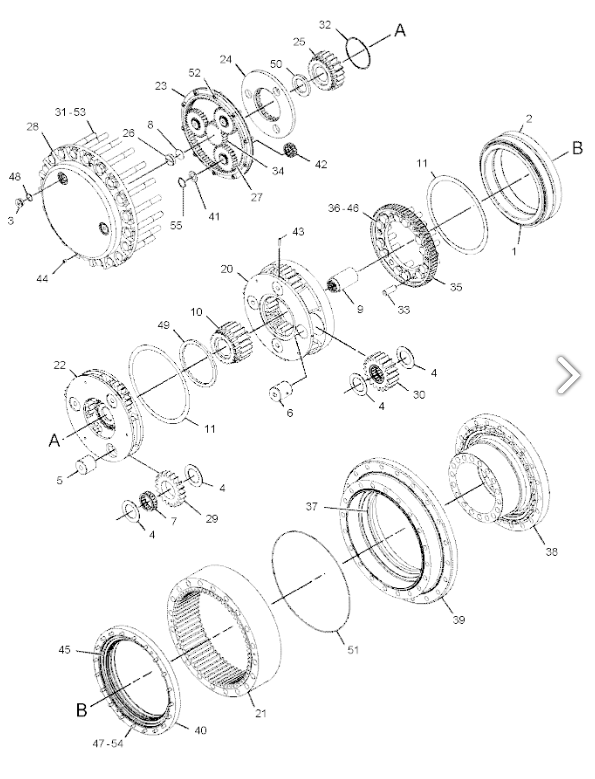 JCB Excavator Travel Motor Gearbox