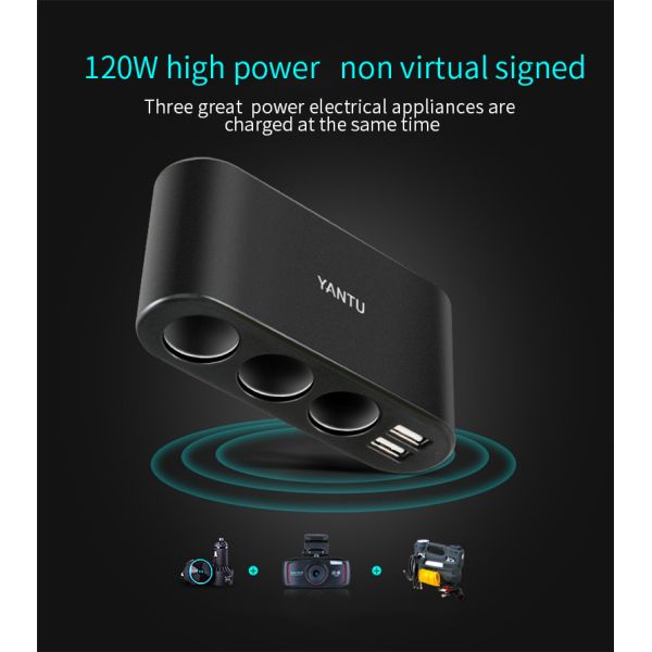 Metal Wired Dual USB C Fast Car Charger with Voltage Monitoring and Charging Function