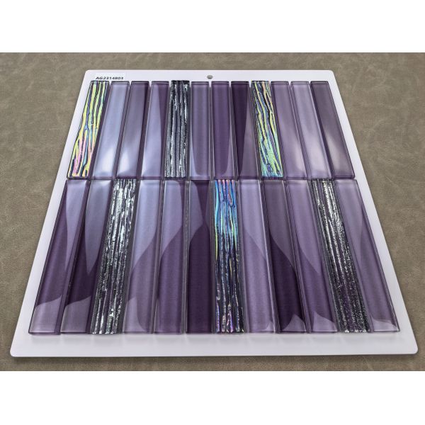 Mosaïques de verre violet résistant à l'usure 300x300mm pour piscine et décoration
