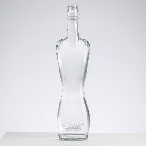 Colar de vidro 500 ml 50 cl Forma do corpo Mulher Whisky Spirits Garrafa de rum com tampa à prova de adulteração
