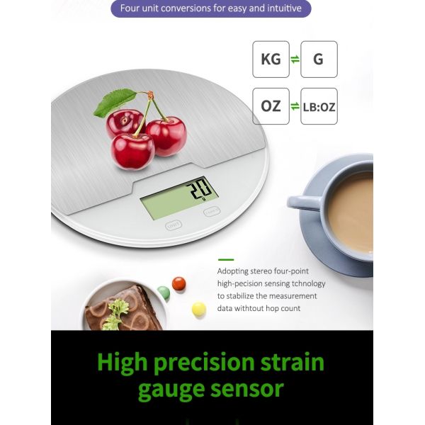 Round Steel Platform Steel Digital Kitchen Food Weighing Scale