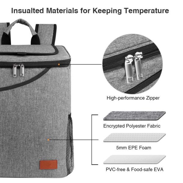 40 Can Soft Sided Insulated Backpack Cooler Bag For Outdoor Travel / BBQ Party