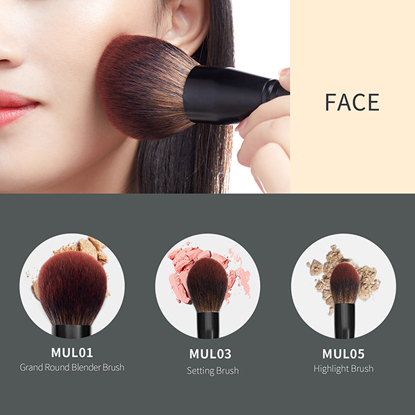 Jessup 3pcs Face Makeup Brush Se Black Shimmer Collection Powder Brush Private Label Makeup Brush Vendors T274