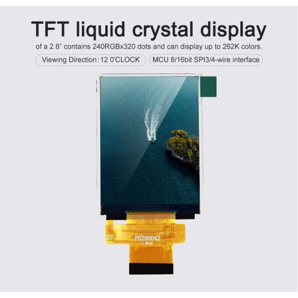 Polcd RoHS Tela sensível ao toque de 2,8 polegadas 240X320 pixels Display TFT de alto brilho