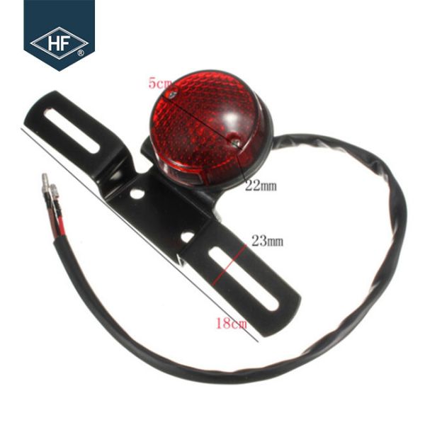 Round Black Amber Metal Aftermarket Motorcycle Lights For ATV Dirt Bike Cafe Racer
