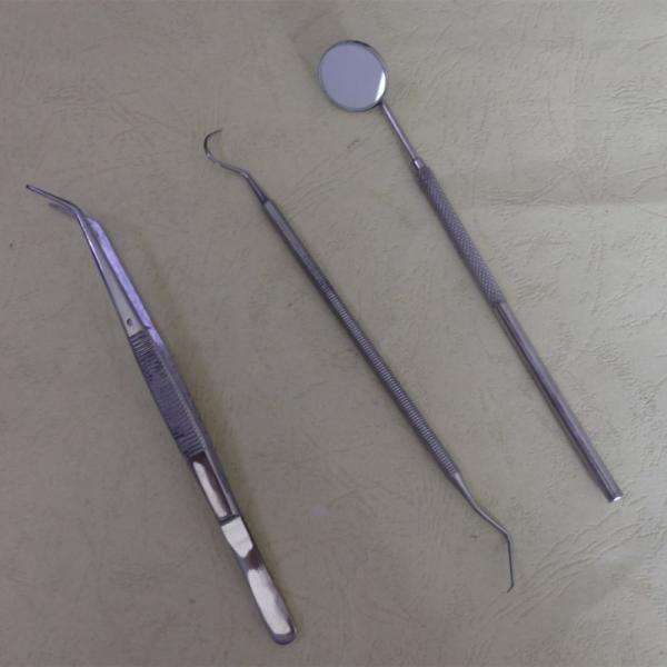 Gancho dental do cuidado de Kit Teeth Hygiene Explorer Probe da ferramenta da higiene de 3 instrumentos orais dos grupos