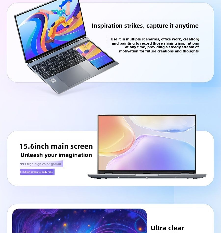 Aether Customizable 15.6Inch 7Inch Touch Screen Student Laptop Intel Celeron QuadCore SSD DDR4 Win 10 11 English IPS Camera