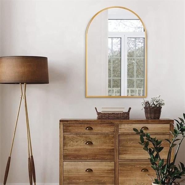 Customized Aluminum Alloy Bathroom Decorative Wall Hanging Mirror in Large Round Shape
