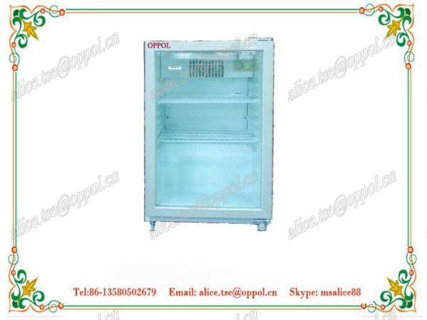 OP-121 New Fashion Hot Sales Three Layers Mini Freezer , Glass Door Lab Refrigerator