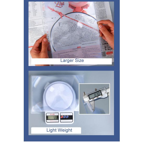 3X Large Size Full Page PVC Plastic Magnifying Sheet, A4 Full Page Handheld Reading Magnifier