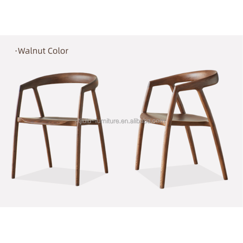 Mail Packing Dining Chair Design for Restaurant Hotel Furniture Solid Wood Modern Walnut Color Size W57*D53*H77CM