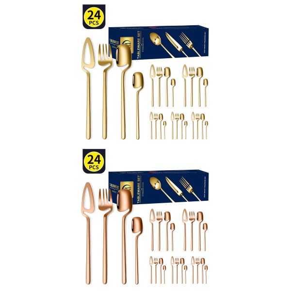 Нержавеющая сталь столовая посуда набор 24 шт. настенная столовая посуда набор западный ресторанный отель набор подарочная коробка