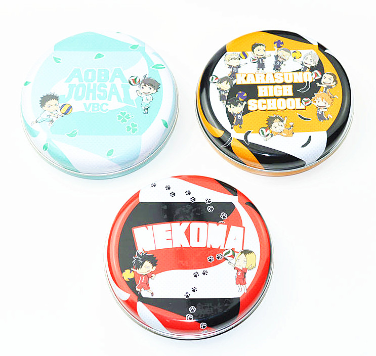 Dia 35 - 45mm Round Metal Tin Containers For School Kids / Holiday Gift Packing