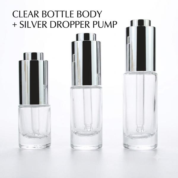 Luxury Push-Button Dropper Glass Bottle 5ml 10ml 15ml for Essential Oils & Cosmetic Serums