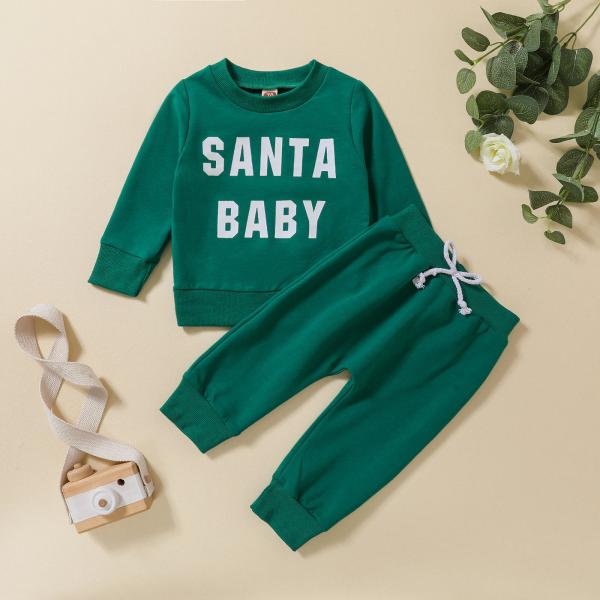 Baby Boys And Girls Children'SSolid Pants Two Piece Outfit Worsted