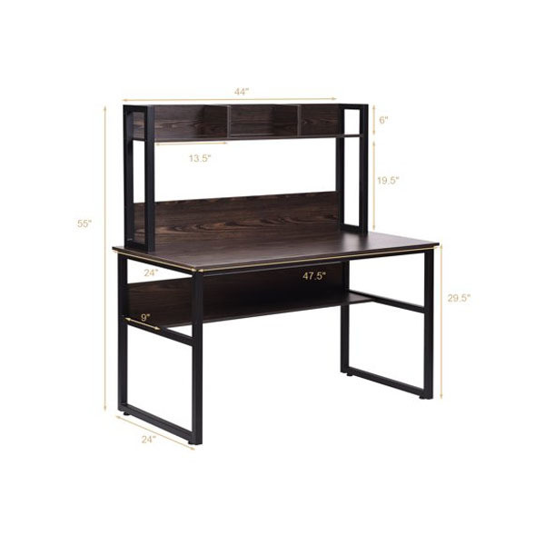 CEO Student Office Vintage Furniture Specific Office Desks with Hutch Bookshelf Storage