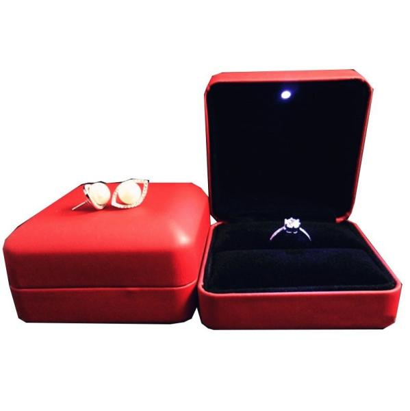 2015 unique design made in china luxury PU leather LED jewelry box