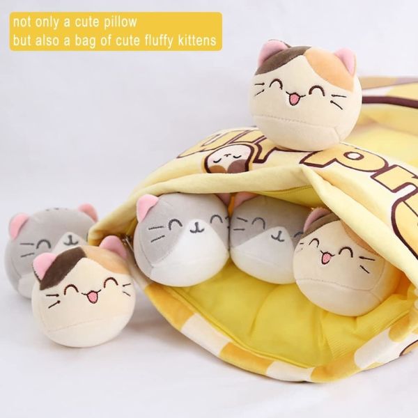 REFAHB Cute Plush Pillow Throw Pillow Removable Stuffed Animal Toys Creative Gifts for Girls (Kitten)