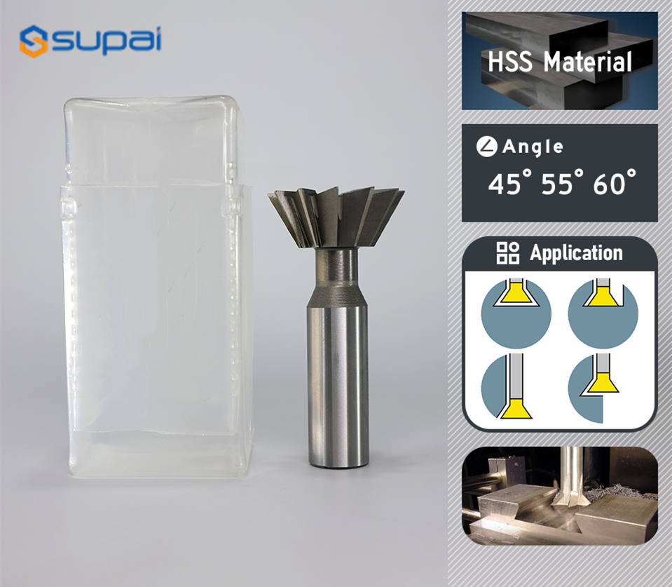 Карбидная вольфрамовая сталь HSS конечная мельница Dovetail Groove Machining CNC Cutter