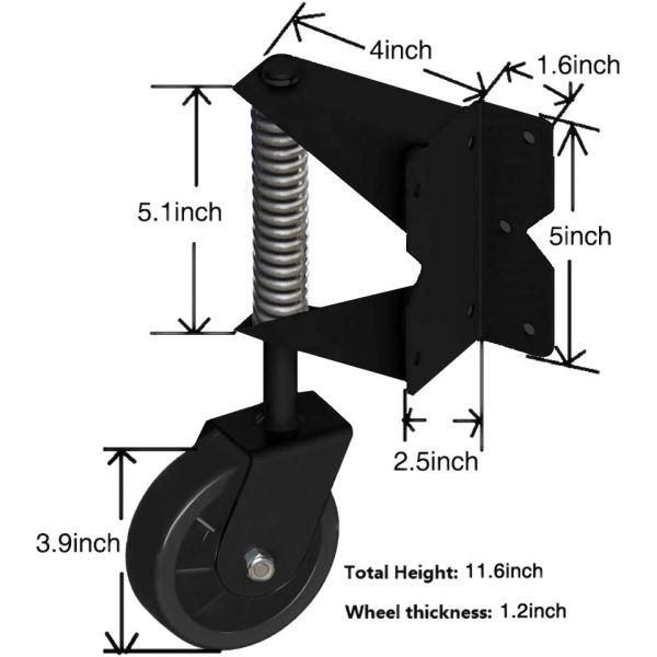 Цинковая пружина с вращающимся колесом колеса резиновые колеса для деревянных ограждений