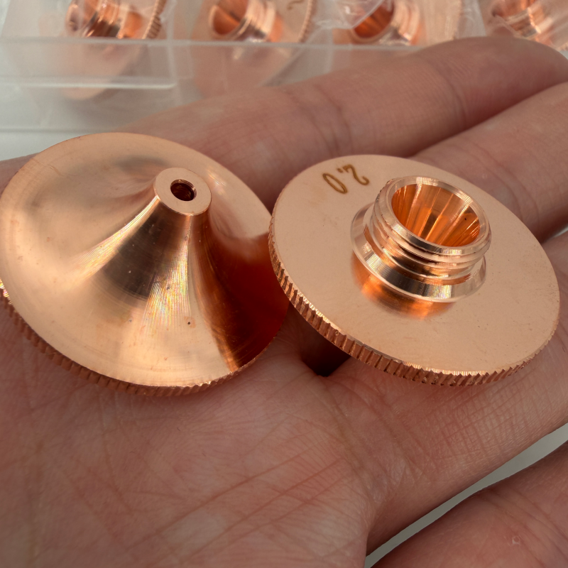 Premium D32 Laser Cutting Nozzle , High-Purity Copper Single & Double Layer Nozzle for Fiber Laser Cutting Machine , Chrome-Plated CNC Cutting Consumable