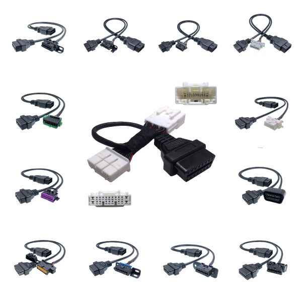 1M PVC OKI Technic Material OBD OBD2 OBDII 16Pin 12V 24V Y Cable for Personalized Customization