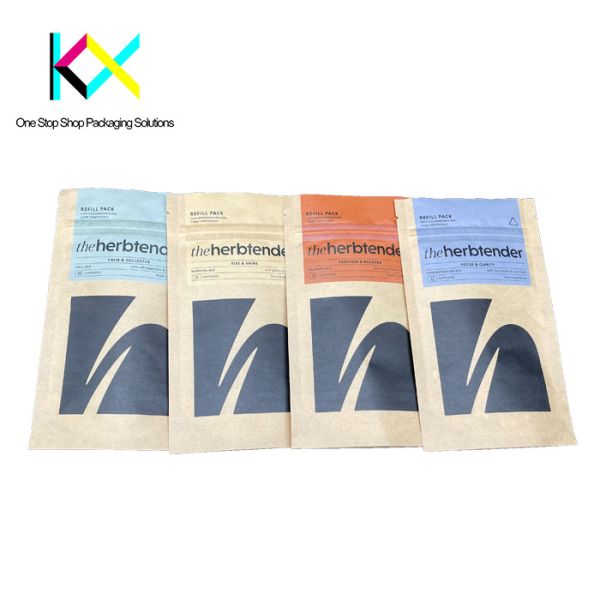 Compostable Digital Printed Packaging Bags With PLA Zipper Customizable