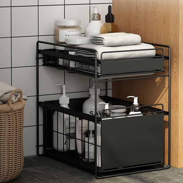 5KG Bearing 2 Tier Kitchen Organiser , Carbon Steel Seasoning Storage Rack
