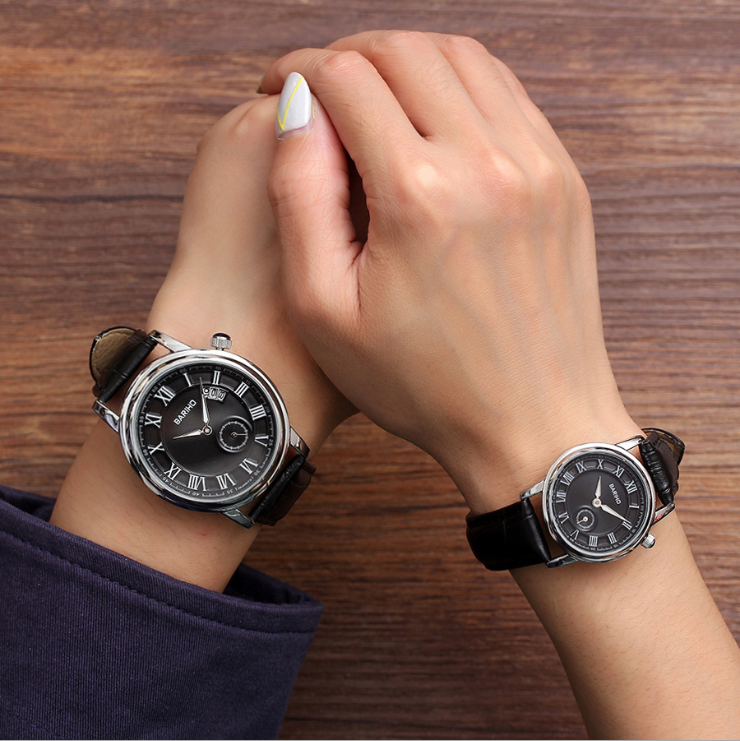 Couple Watch Waterproof Genuine Leather Band BARIHO MPJ411-11AB