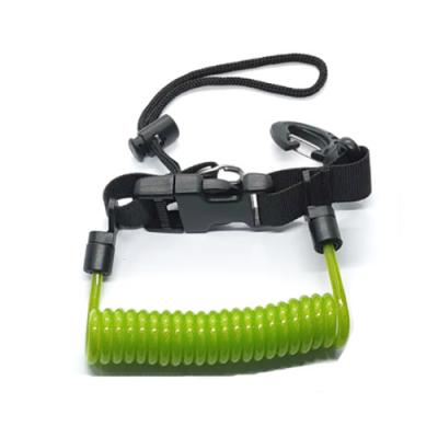 Scuba Diving Accessory Quick Release Green Safety Coiled Lanyard