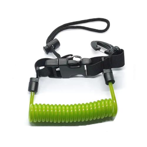 Scuba Diving Accessory Quick Release Green Safety Coiled Lanyard