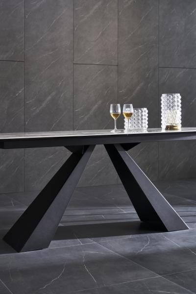 Modern Simple Adjust Expanding Dining Table Nordic Style Extendable Ceramic Dining Table With Carbon Steel Base