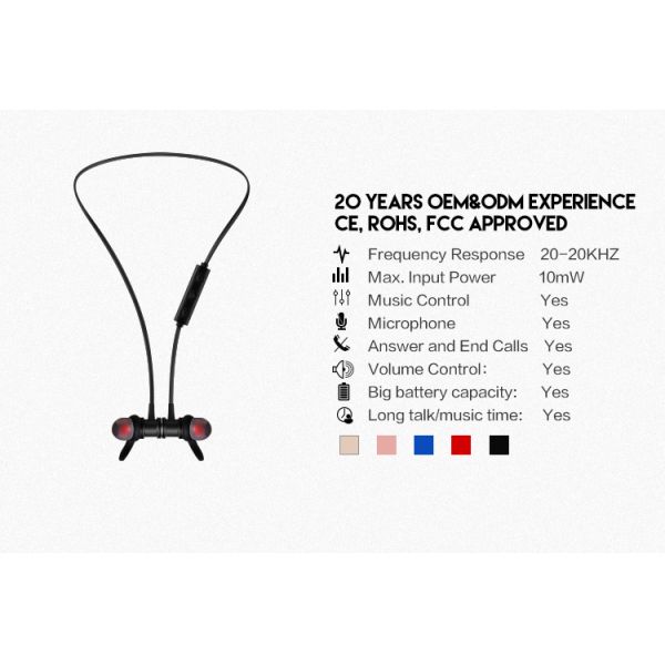 Bluetooth V5.0 Magnetic Earbuds Running Gaming Headset