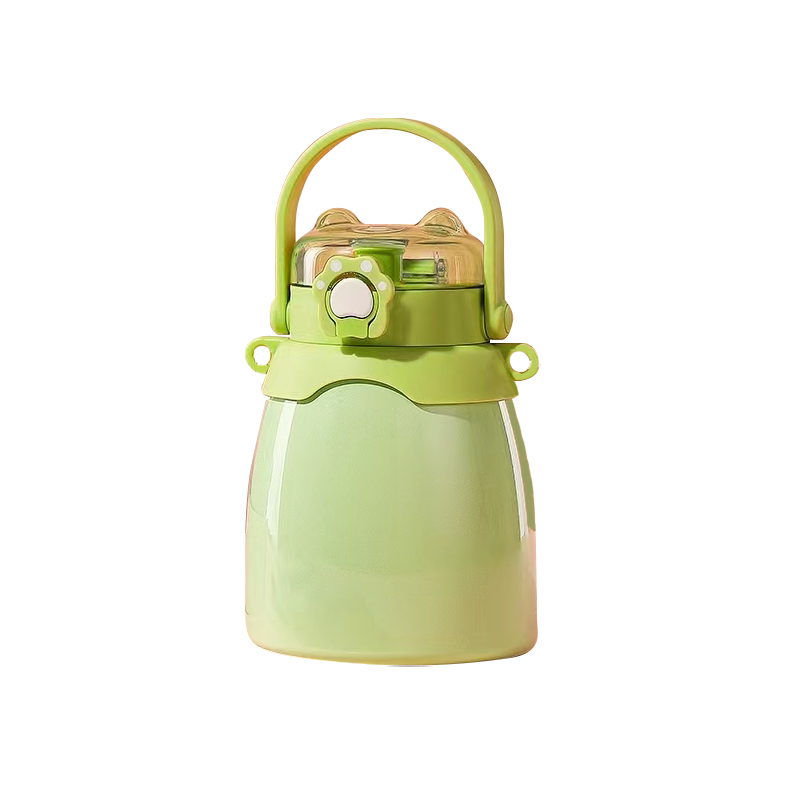 Present Eco Friendly Custom Printed Thermal Double Wall Insulated Stainless Steel Water Bottle with Handle Lid