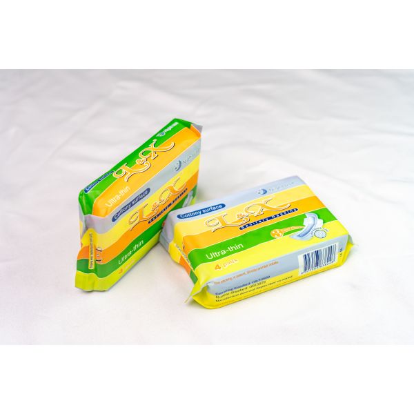 283mm Disposable Lady Sanitary Napkin 4 Pads Per Pack Ultra Thin Absorbent Leak Proof Suitable for Sensitive Skin