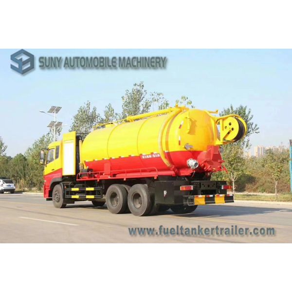 Dongfeng 15000L 10 Wheel Vacuum Tank Truck 270hp High Pressure Cleaning And Sewage Suction