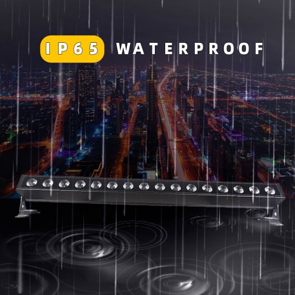 IP65 Outdoor 16x5W RGBW 4-in-1 LED Linear Wall Washer Bar Light DMX512 Stage Architecture Wash Lighting