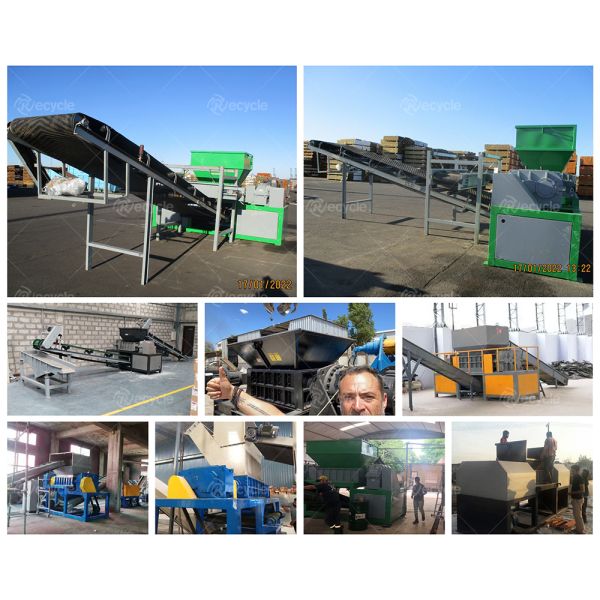 High Efficiency 2 Shaft Plastic Recycling Machinery Tires Scrap Tyre Metal Shredder Machine